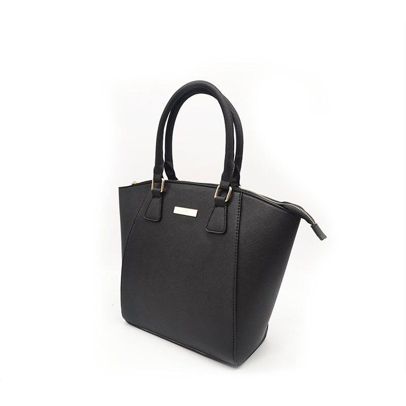 Borsa tote da donna in PU saffiano nero