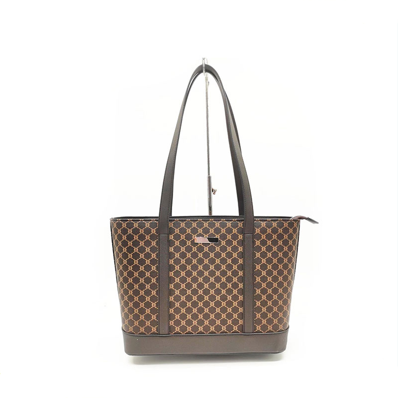 Borse tote da donna in PU con stampa marrone